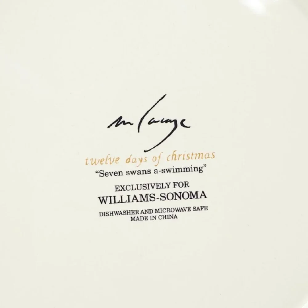 Williams Sonoma 12 Day's of Christmas Salad Plate - Seven Swans A-Swimming